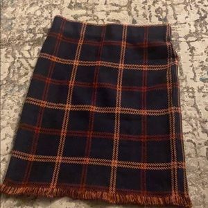 Pencil plaid skirt